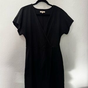 Madewell Black Midi Wrap Dress